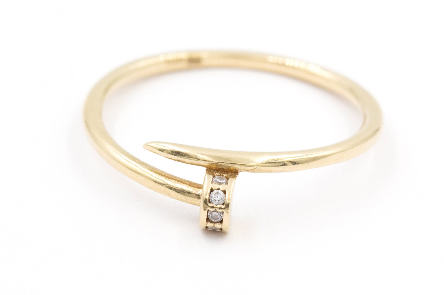Diamond Nailhead Ring - 10k Yellow Gold