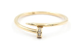 Diamond Nailhead Ring - 10k Yellow Gold
