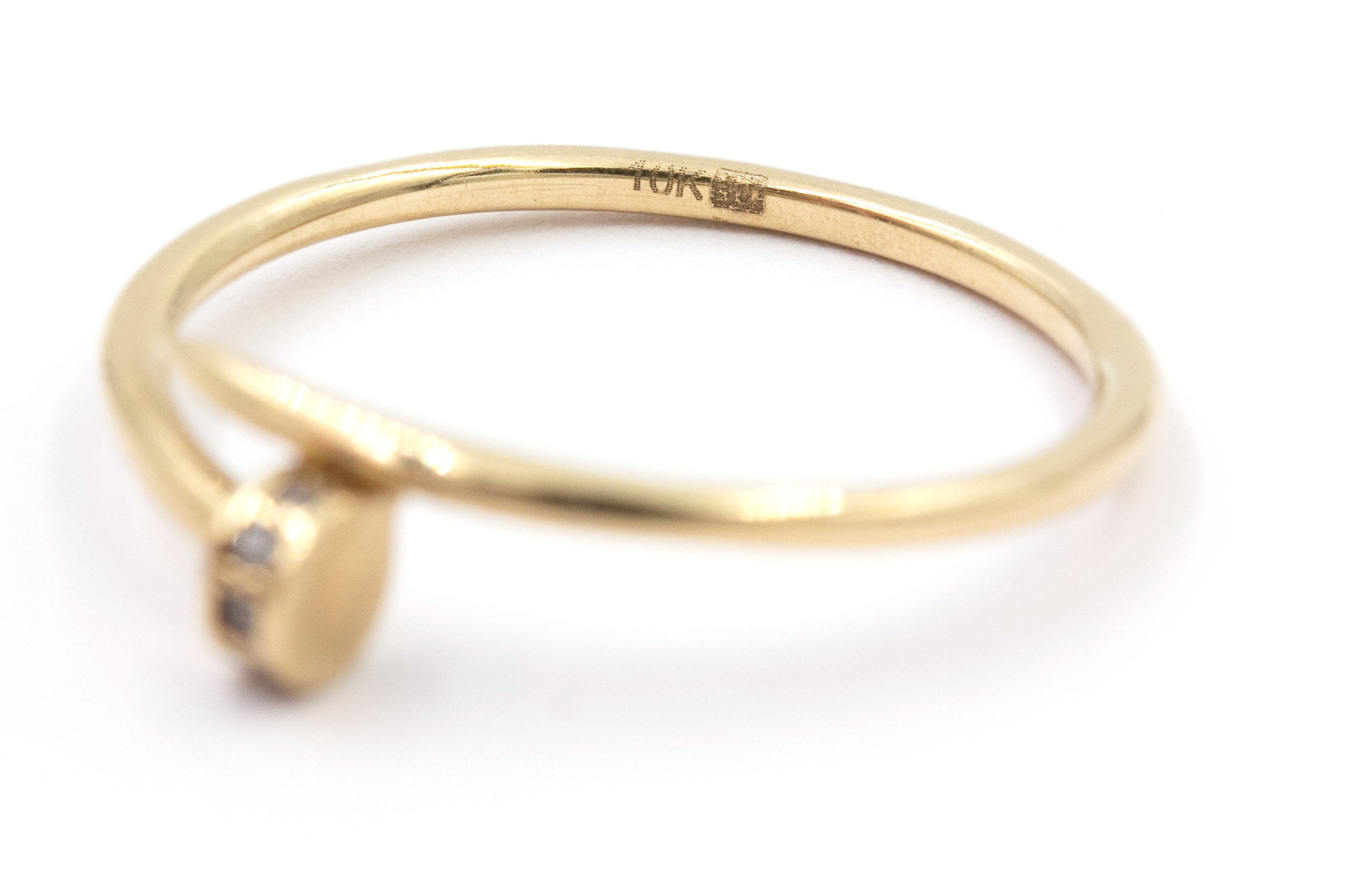 Diamond Nailhead Ring - 10k Yellow Gold