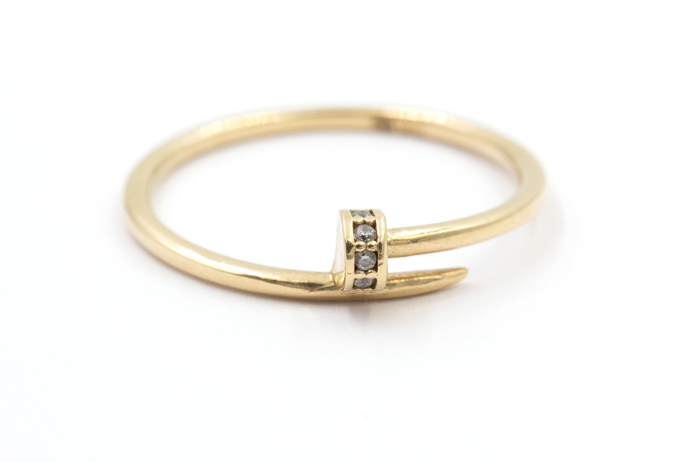 Diamond Nailhead Ring - 10k Yellow Gold
