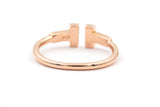 Diamond Double T Ring - 14k Rose Gold - 0.24ctw