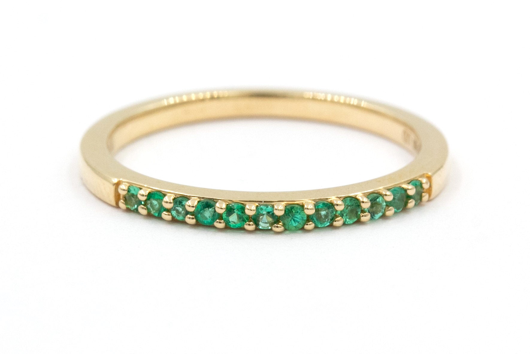 Dainty Emerald Band - 14k Yellow Gold - 0.10ctw