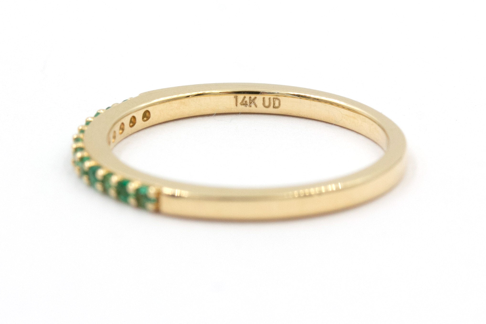 Dainty Emerald Band - 14k Yellow Gold - 0.10ctw