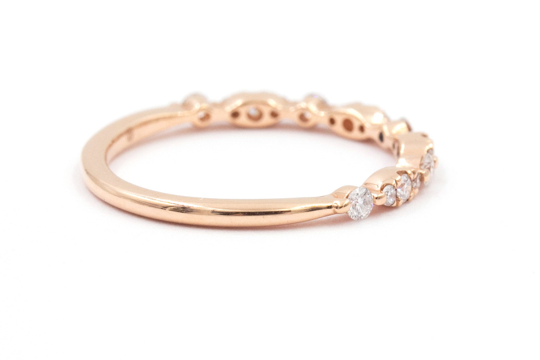 Diamond Half Eternity Band - 14k Rose Gold - 0.62ctw