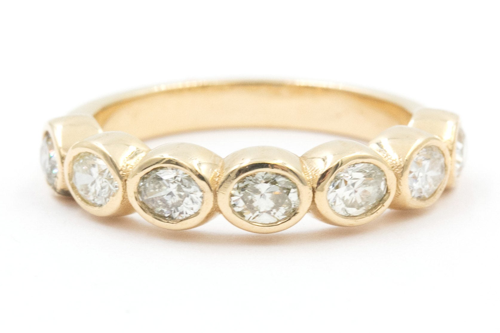 East West Oval Diamond Band - 14k Yellow Gold - 0.98ctw