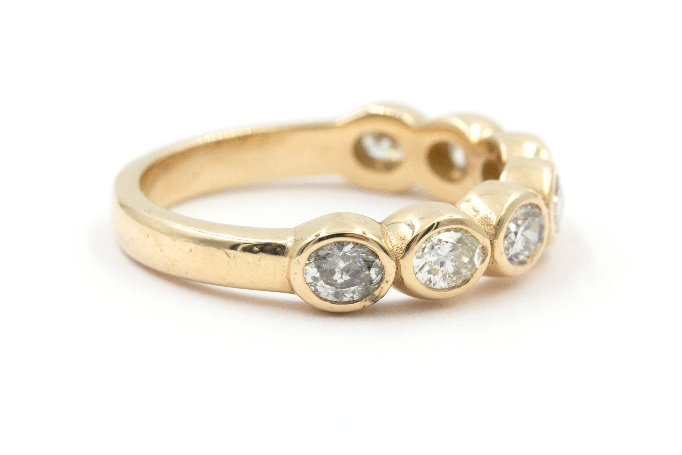 East West Oval Diamond Band - 14k Yellow Gold - 0.98ctw
