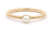 Akoya Pearl Stackable Ring - 14k gold