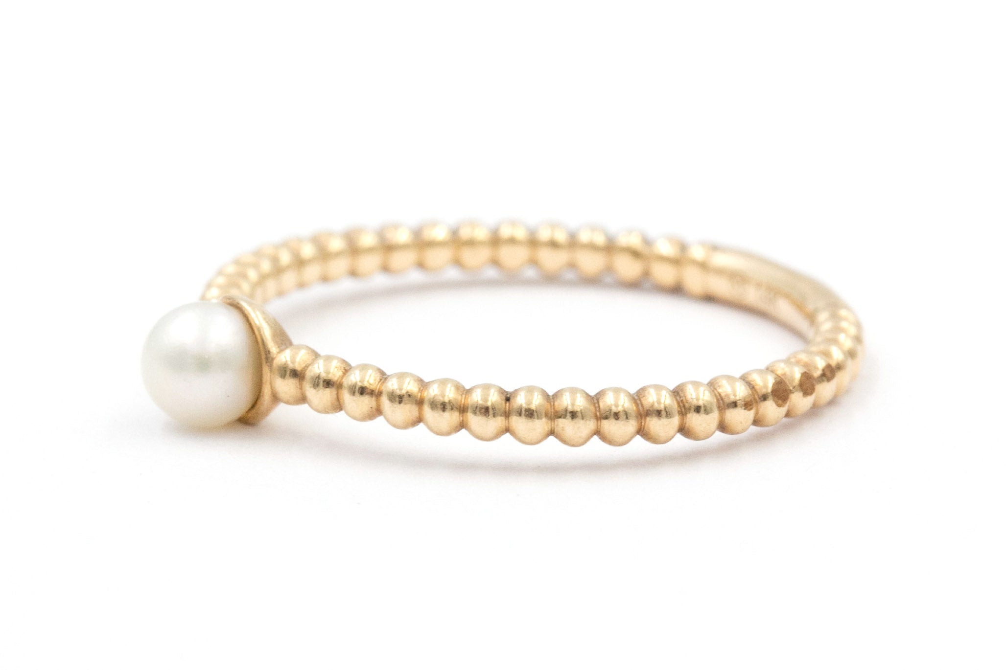 Akoya Pearl Stackable Ring - 14k gold