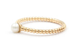 Akoya Pearl Stackable Ring - 14k gold