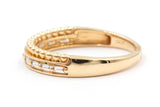 Diamond Double Band - 14k Yellow Gold - 0.20ctw