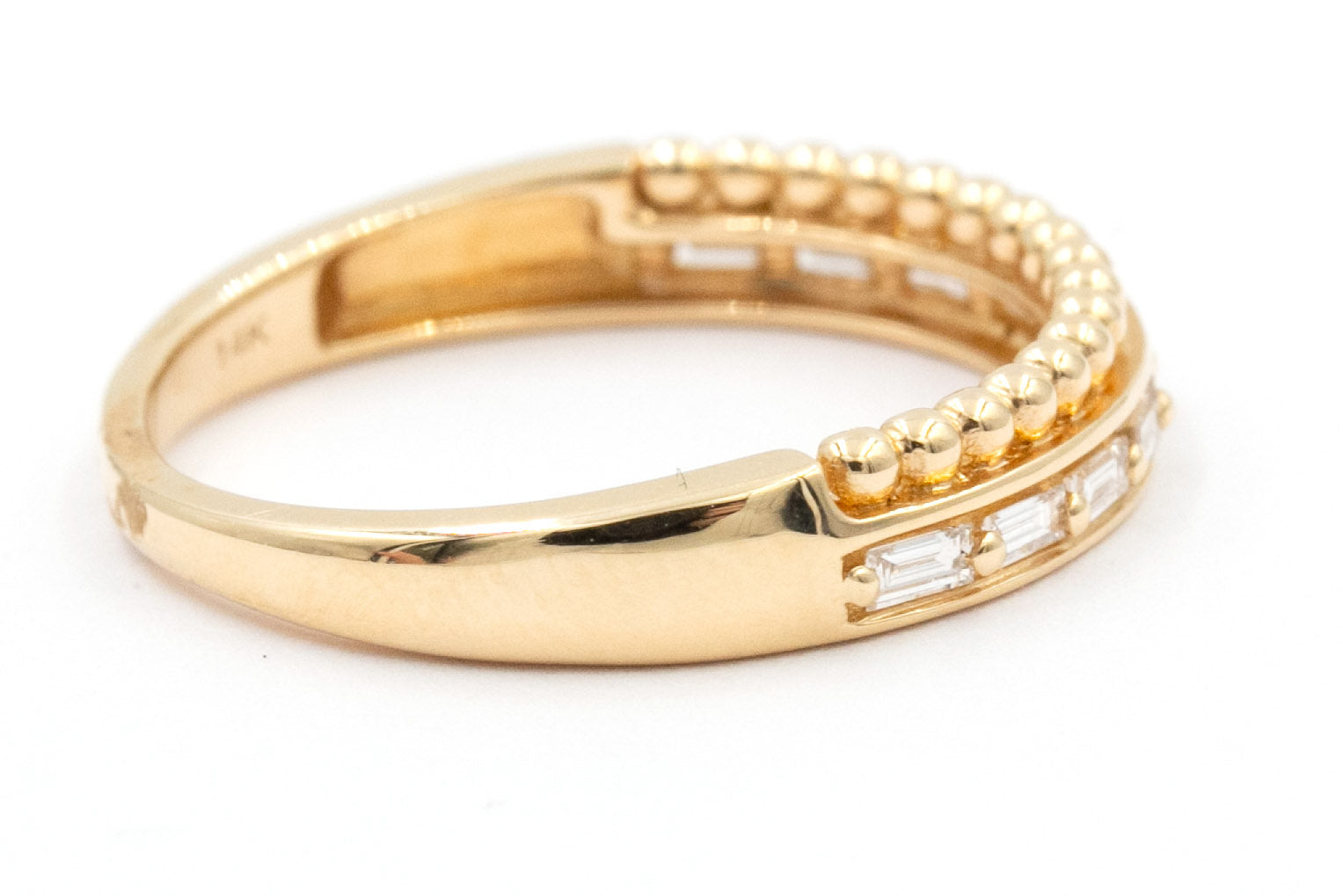 Diamond Double Band - 14k Yellow Gold - 0.20ctw