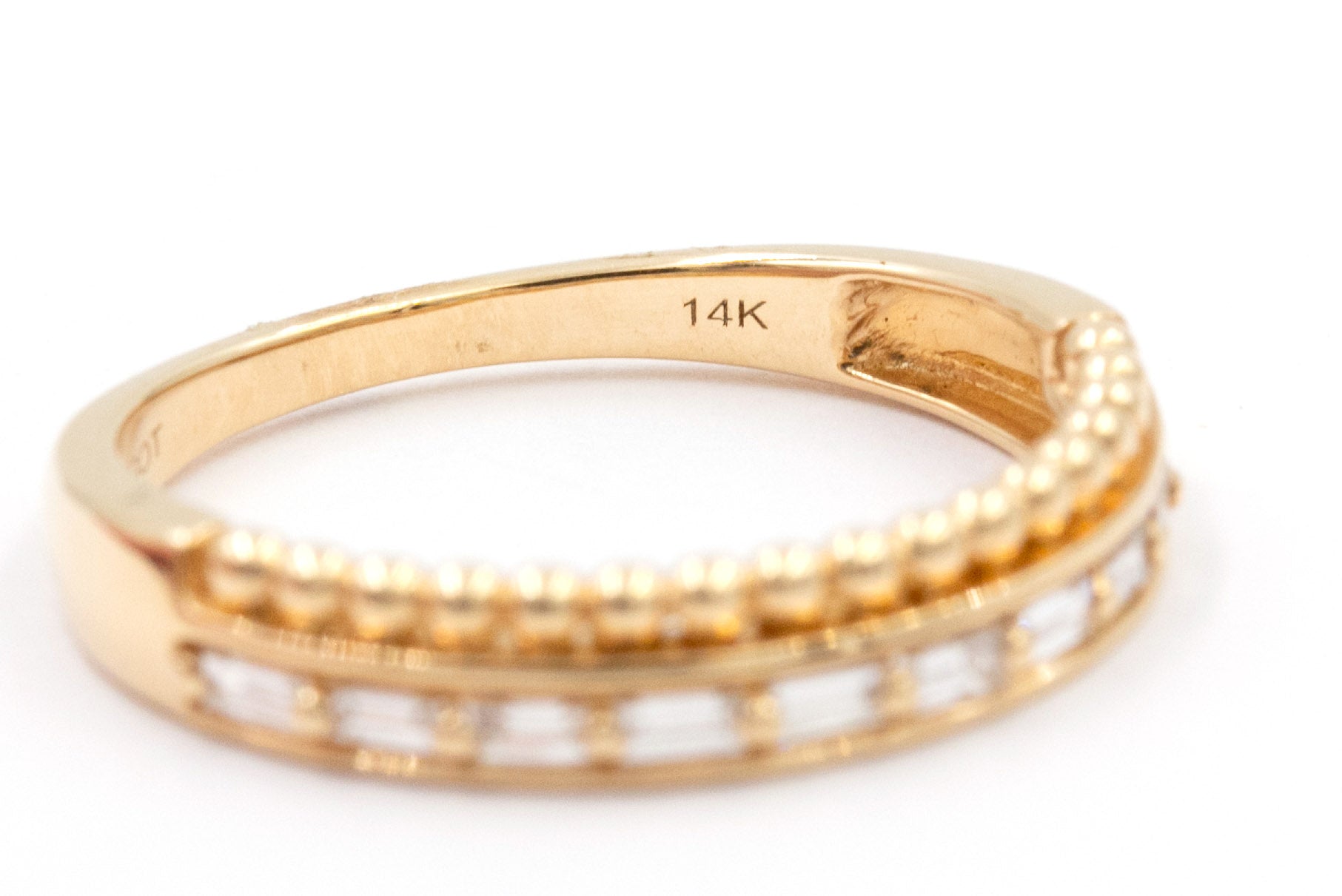 Diamond Double Band - 14k Yellow Gold - 0.20ctw