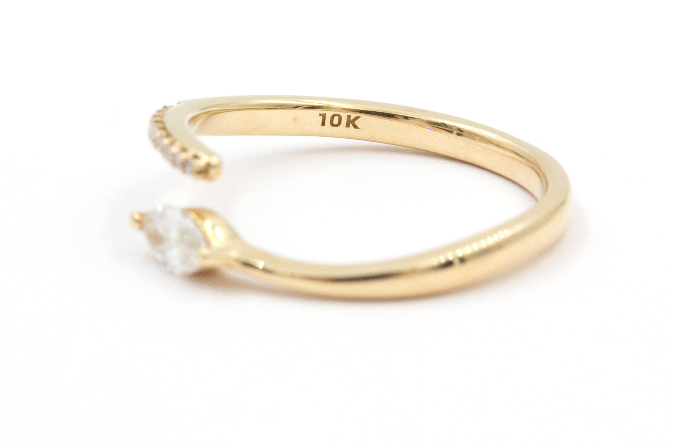Diamond Bypass Ring - 10k Yellow Gold - 0.27ctw