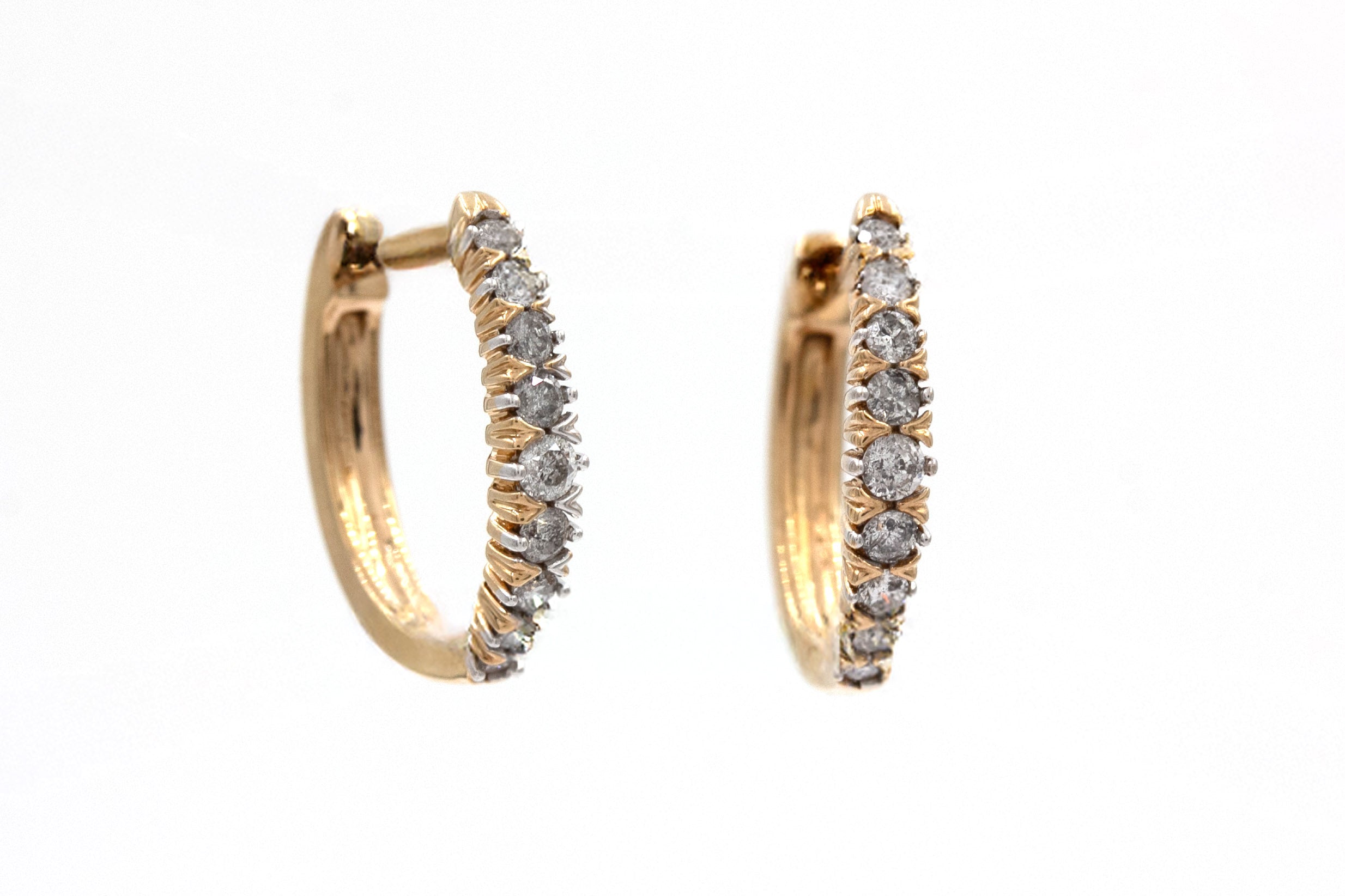 Diamond Huggie Earrings - 10k Yellow Gold - 0.25ctw