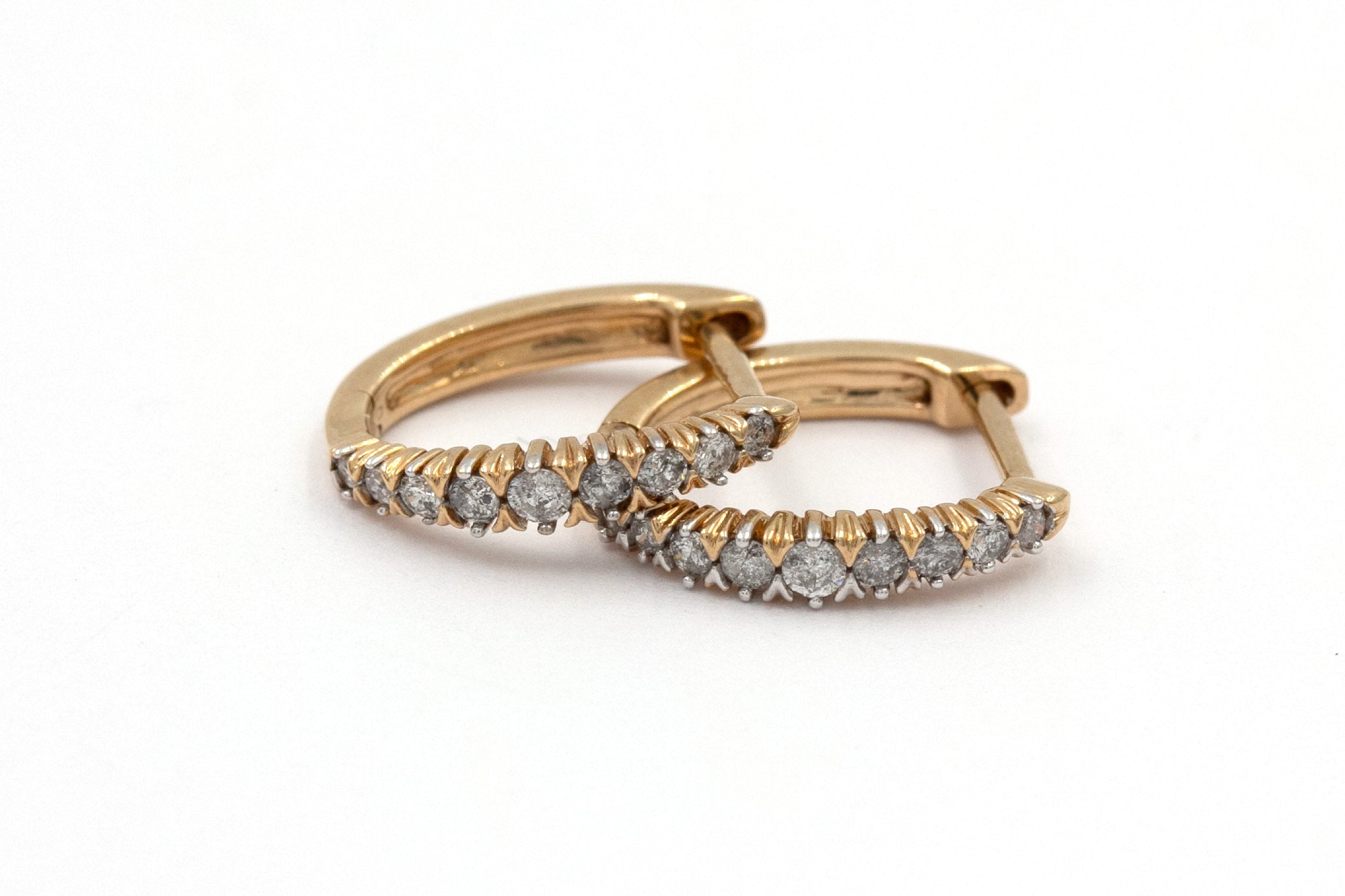 Diamond Huggie Earrings - 10k Yellow Gold - 0.25ctw