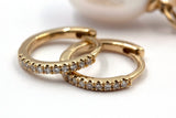 Pearl and Diamond Drop Earrings - 14k Yellow Gold - 0.06ctw