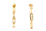 Paperclip Link Hoop Earrings - 10k Yellow gold