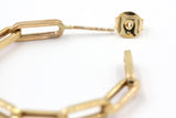 Paperclip Link Hoop Earrings - 10k Yellow gold