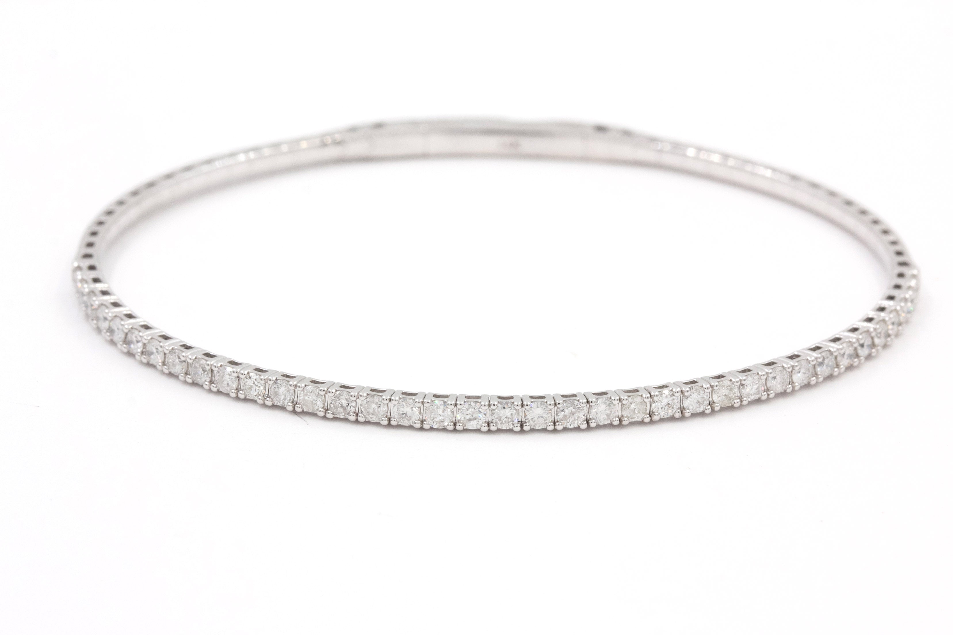 Diamond Flex Bangle Bracelet - 14k White Gold - 1.00ctw