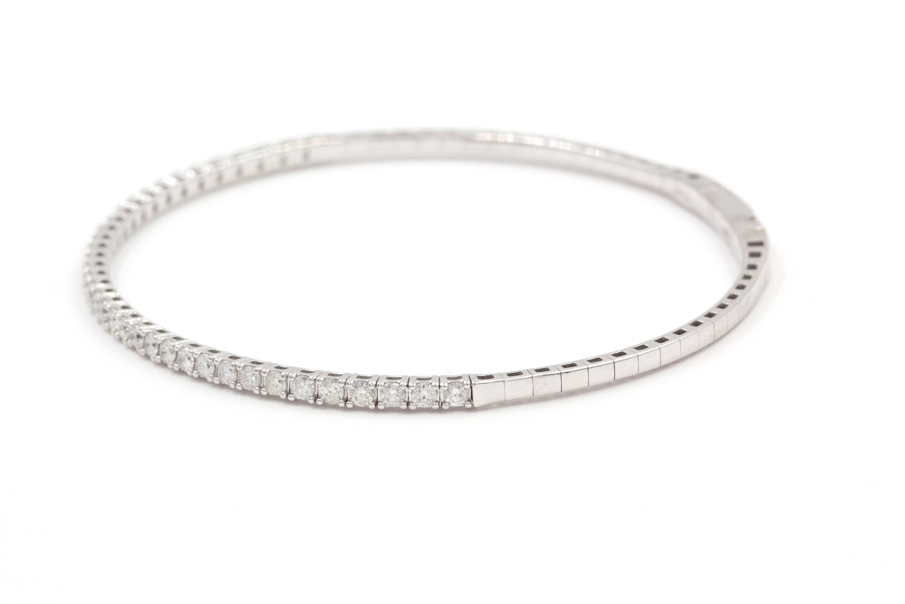 Diamond Flex Bangle Bracelet - 14k White Gold - 1.00ctw