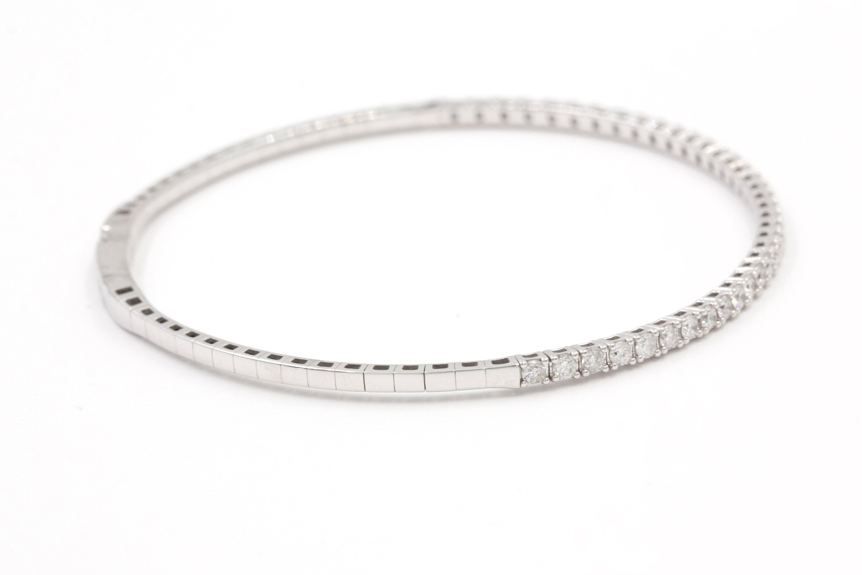 Diamond Flex Bangle Bracelet - 14k White Gold - 1.00ctw