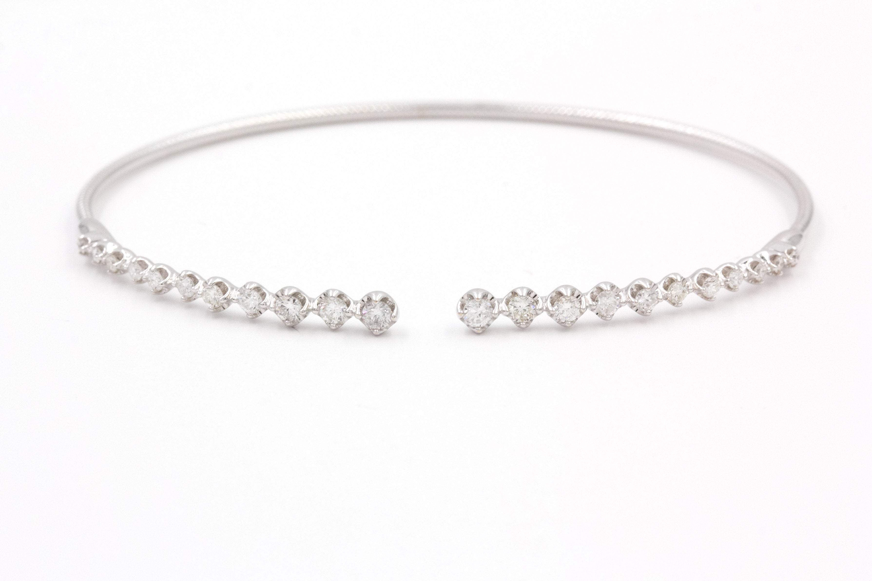 Diamond Flex Bangle Bracelet - 14k White Gold - 0.75ctw