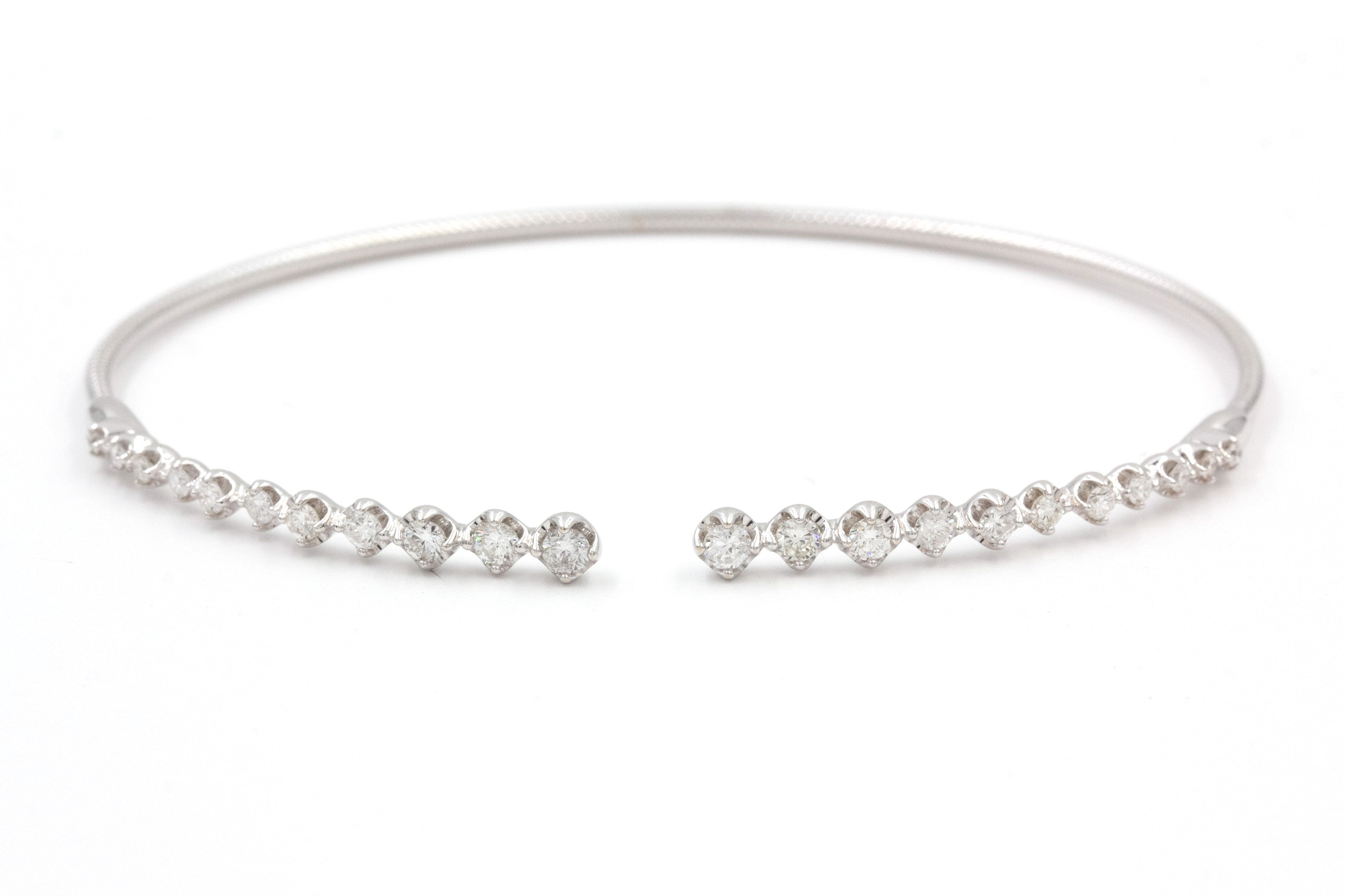Diamond Flex Bangle Bracelet - 14k White Gold - 0.75ctw