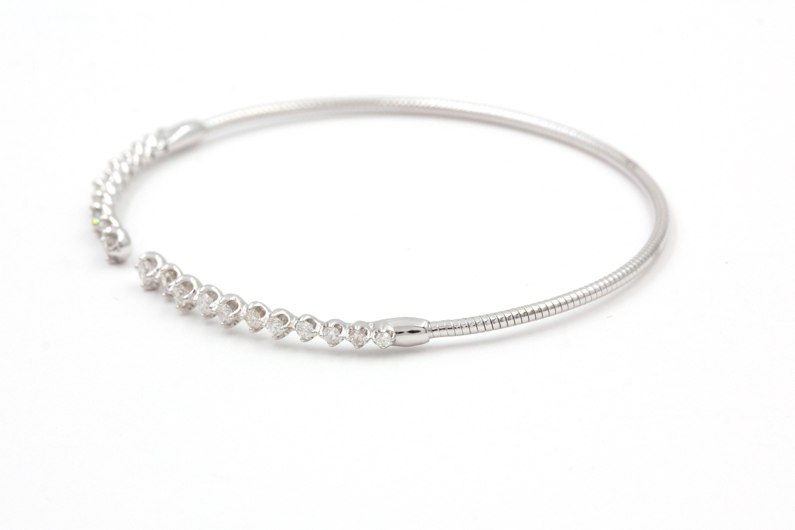 Diamond Flex Bangle Bracelet - 14k White Gold - 0.75ctw