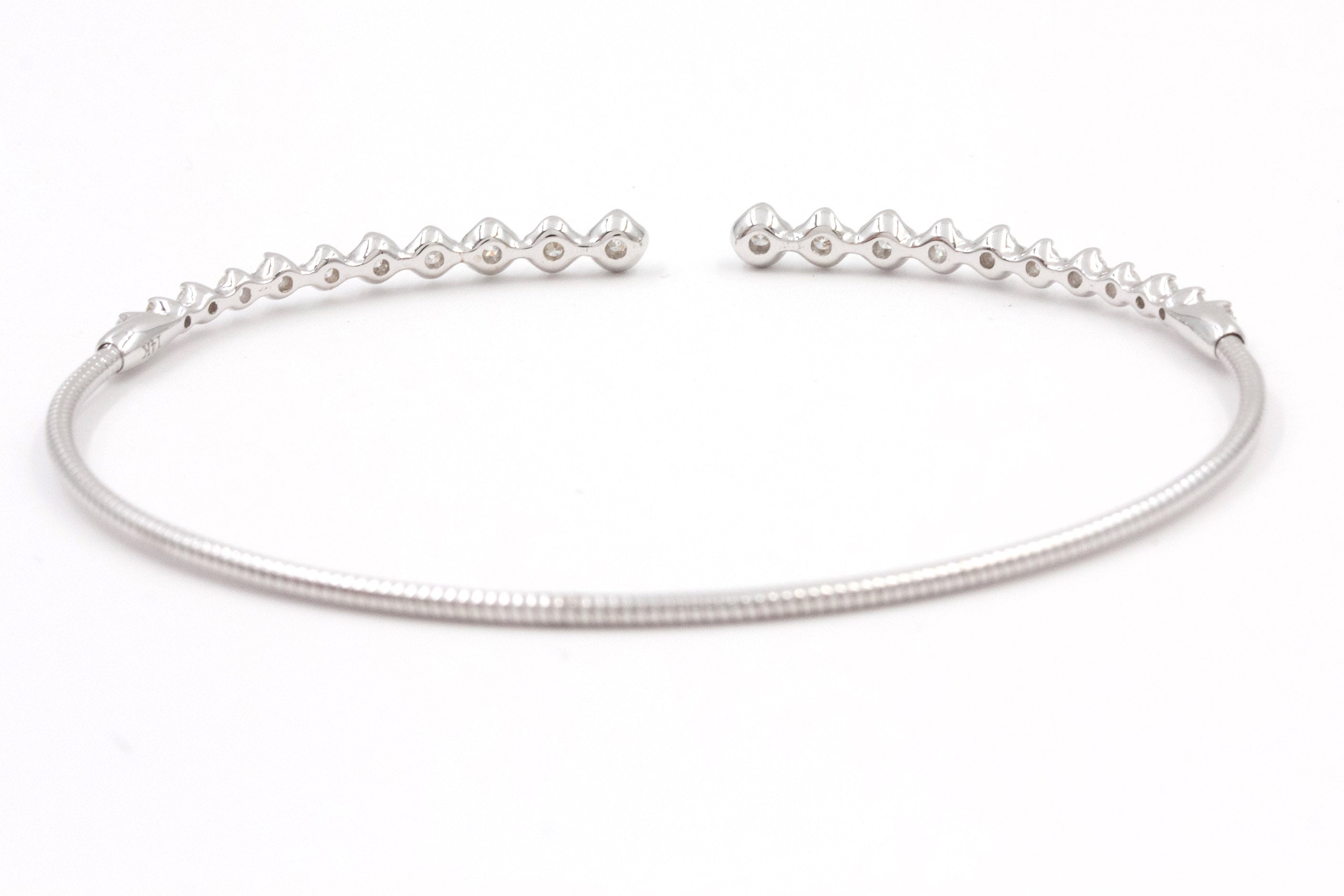 Diamond Flex Bangle Bracelet - 14k White Gold - 0.75ctw