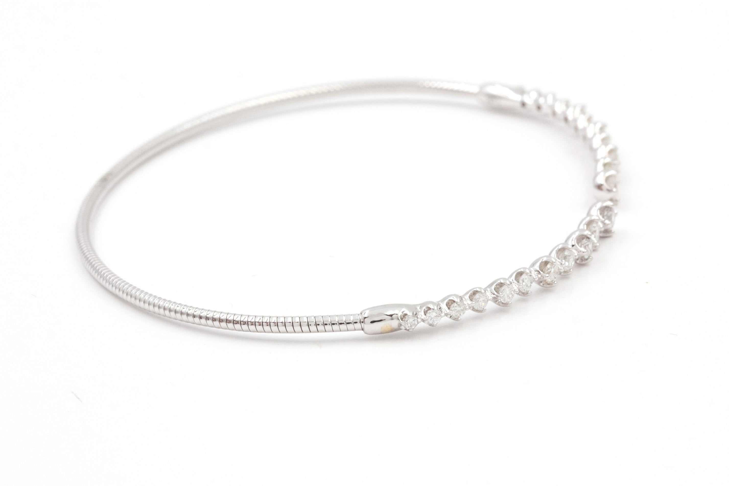 Diamond Flex Bangle Bracelet - 14k White Gold - 0.75ctw