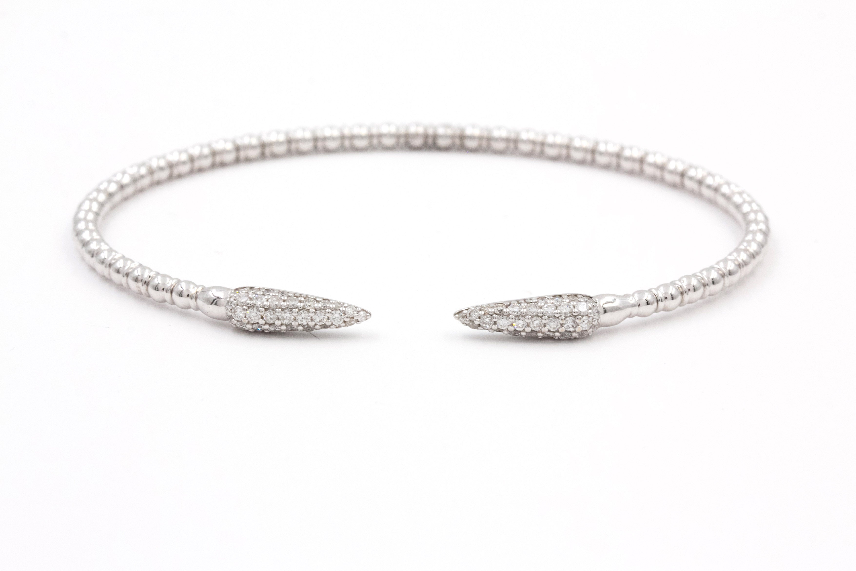 Diamond Flex Bangle Bracelet - 14k White Gold - 0.60ctw