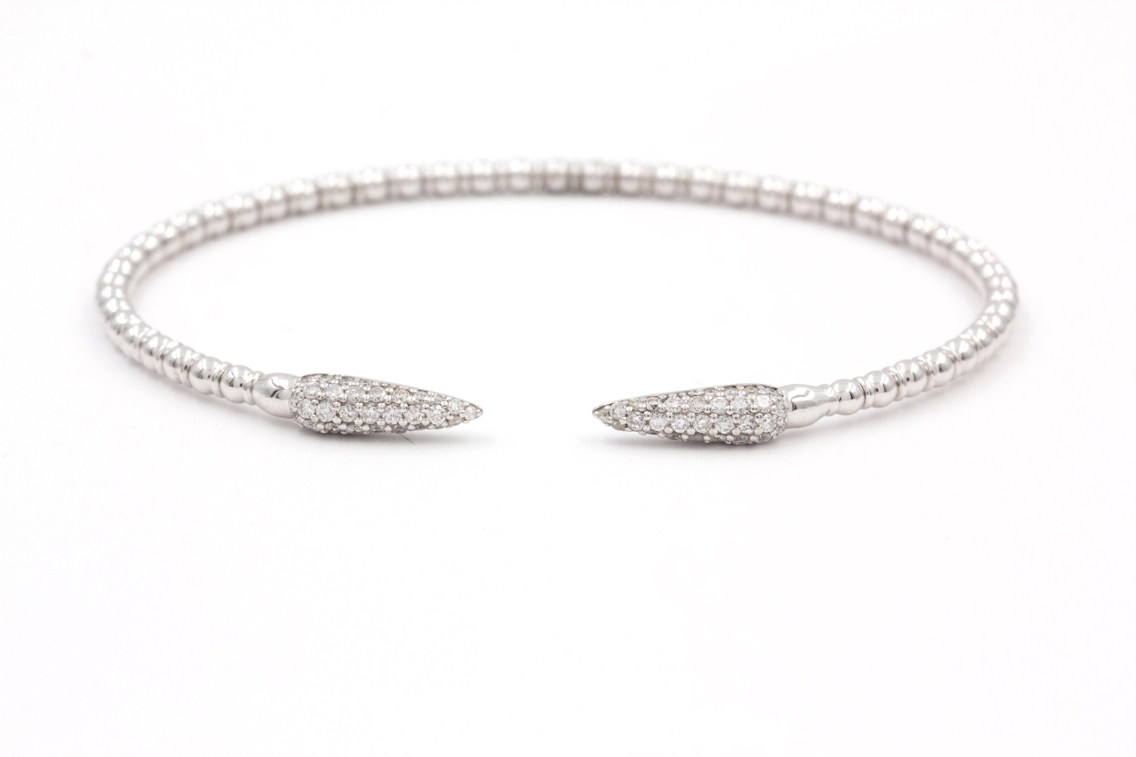 Diamond Flex Bangle Bracelet - 14k White Gold - 0.60ctw