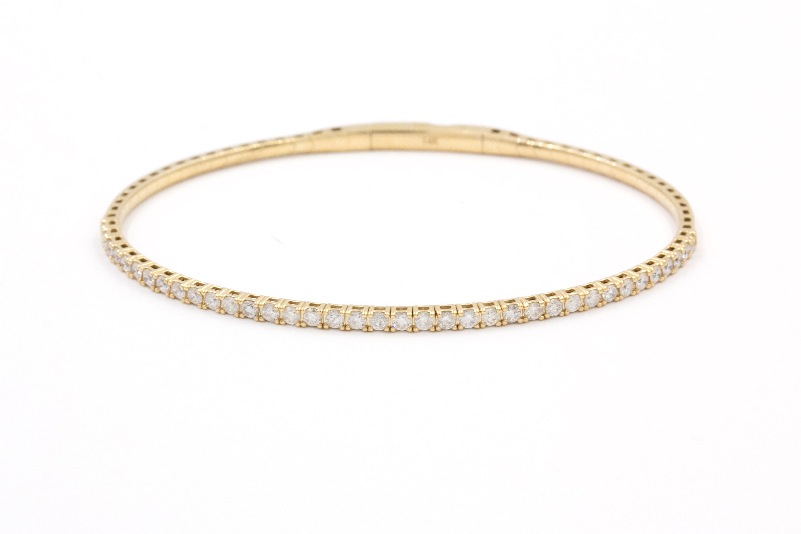 Diamond Flex Bangle Bracelet - 14k Yellow Gold - 1.00ctw