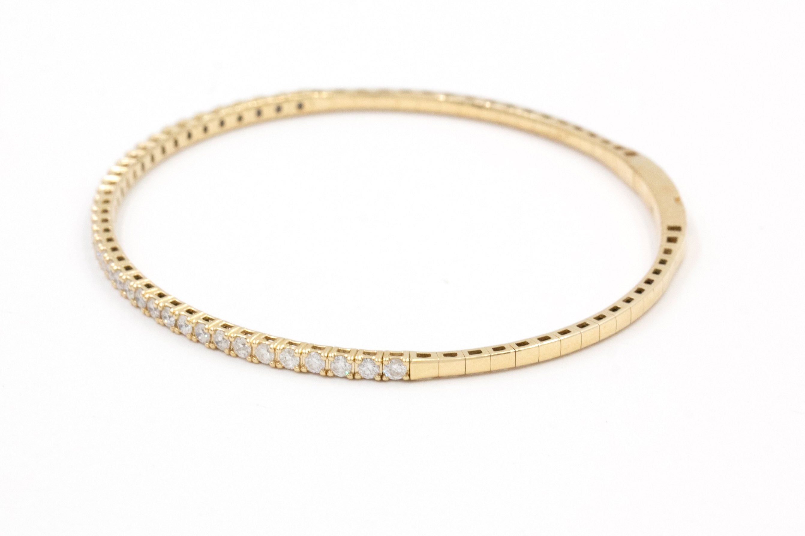 Diamond Flex Bangle Bracelet - 14k Yellow Gold - 1.00ctw