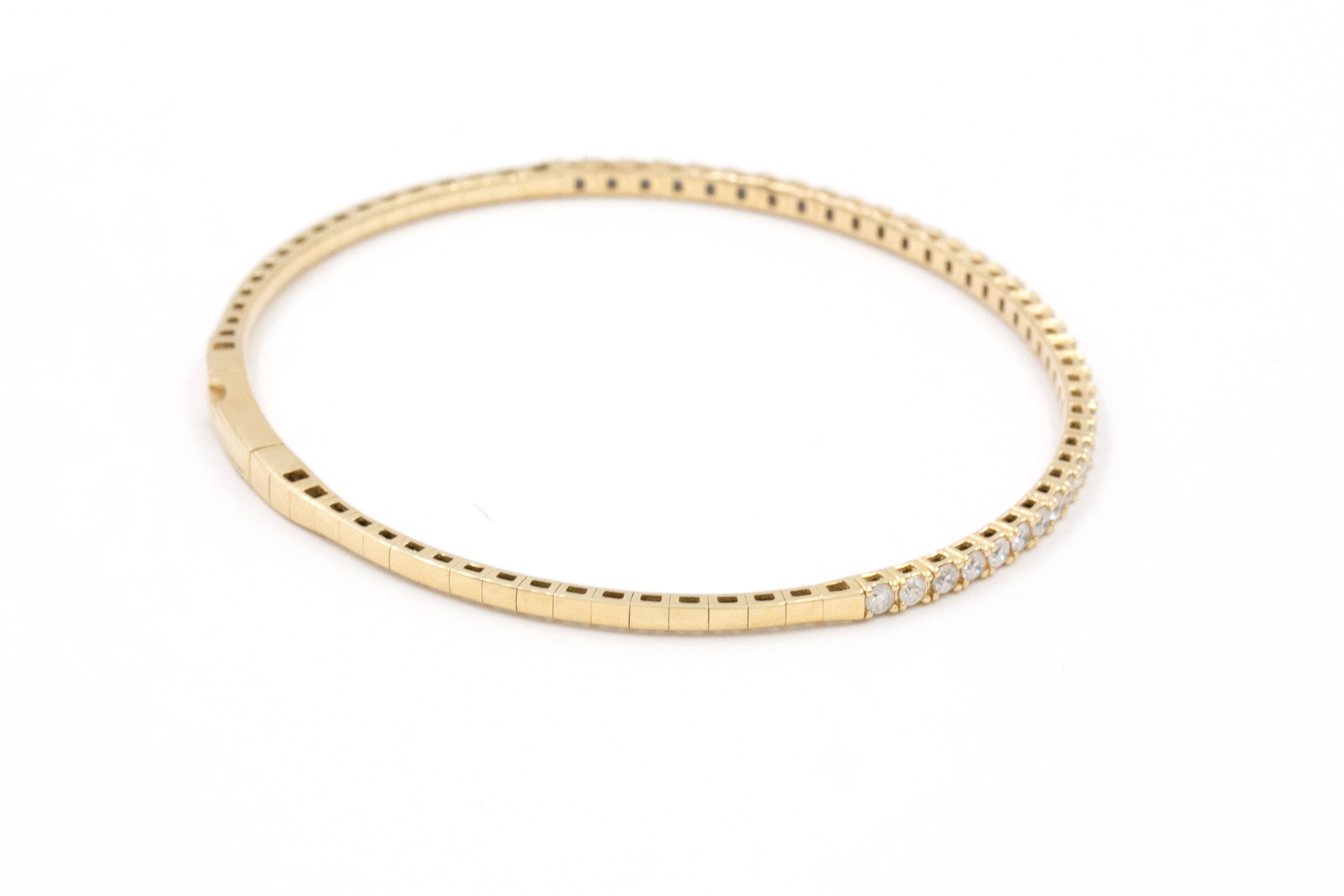 Diamond Flex Bangle Bracelet - 14k Yellow Gold - 1.00ctw