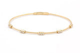 Diamond Station Bangle Bracelet - 14k Yellow Gold - 0.25ctw