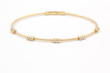 Diamond Station Bangle Bracelet - 14k Yellow Gold - 0.25ctw