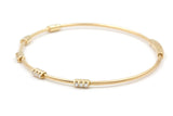 Diamond Station Bangle Bracelet - 14k Yellow Gold - 0.25ctw