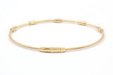 Diamond Station Bangle Bracelet - 14k Yellow Gold - 0.25ctw
