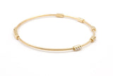 Diamond Station Bangle Bracelet - 14k Yellow Gold - 0.25ctw