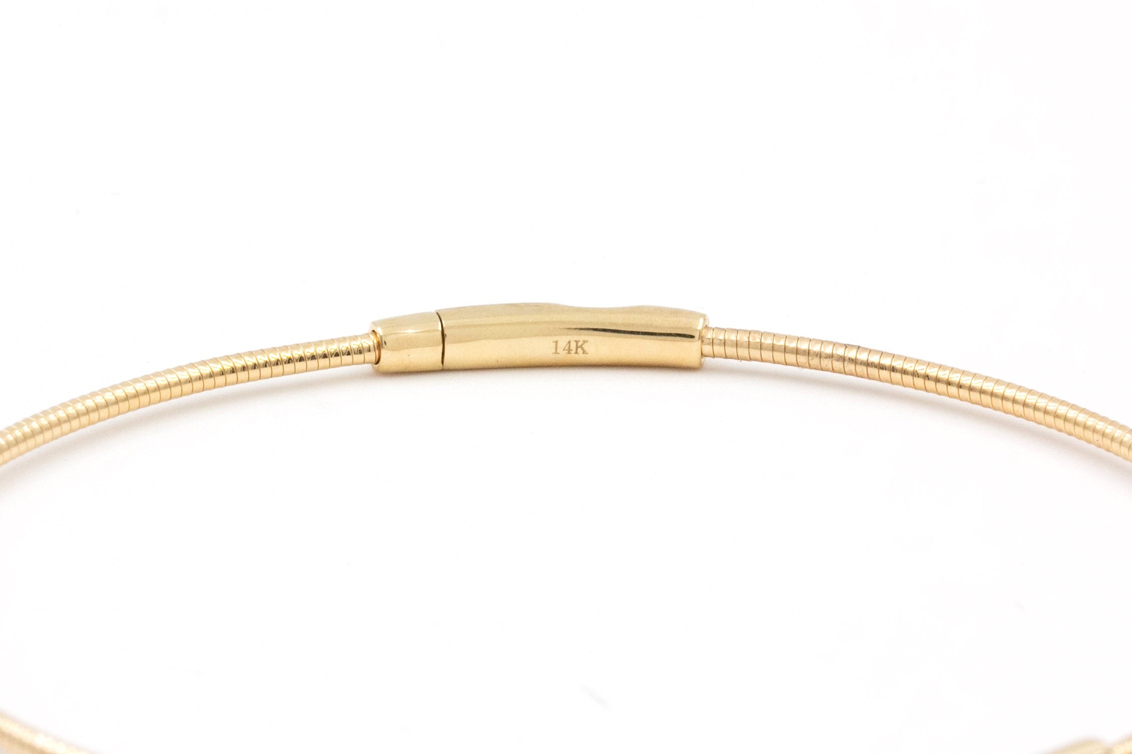 Diamond Station Bangle Bracelet - 14k Yellow Gold - 0.25ctw