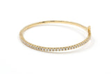 Cross Diamond Bangle Bracelet - 14k Yellow Gold - 1.10ctw