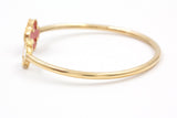 Two Stone Clover Open Bangle Bracelet - 14k Yellow Gold