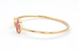 Two Stone Clover Open Bangle Bracelet - 14k Yellow Gold