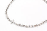 Diamond Cross Bracelet - 18k White Gold