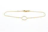 Dainty Circle Bracelet - 14k Yellow Gold