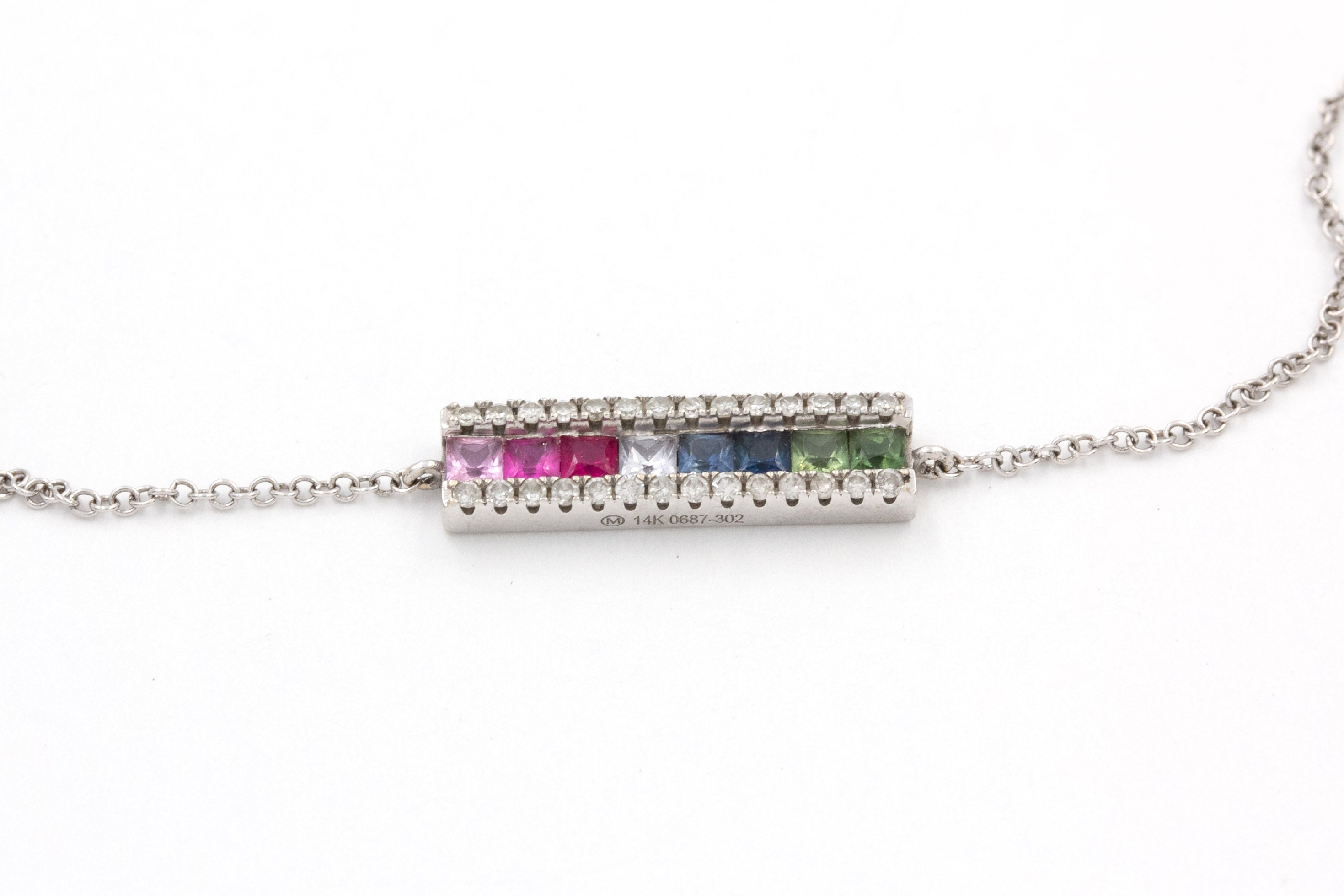 Ruby, Sapphire, and Diamond Bracelet - 14k White Gold