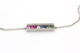 Ruby, Sapphire, and Diamond Bracelet - 14k White Gold