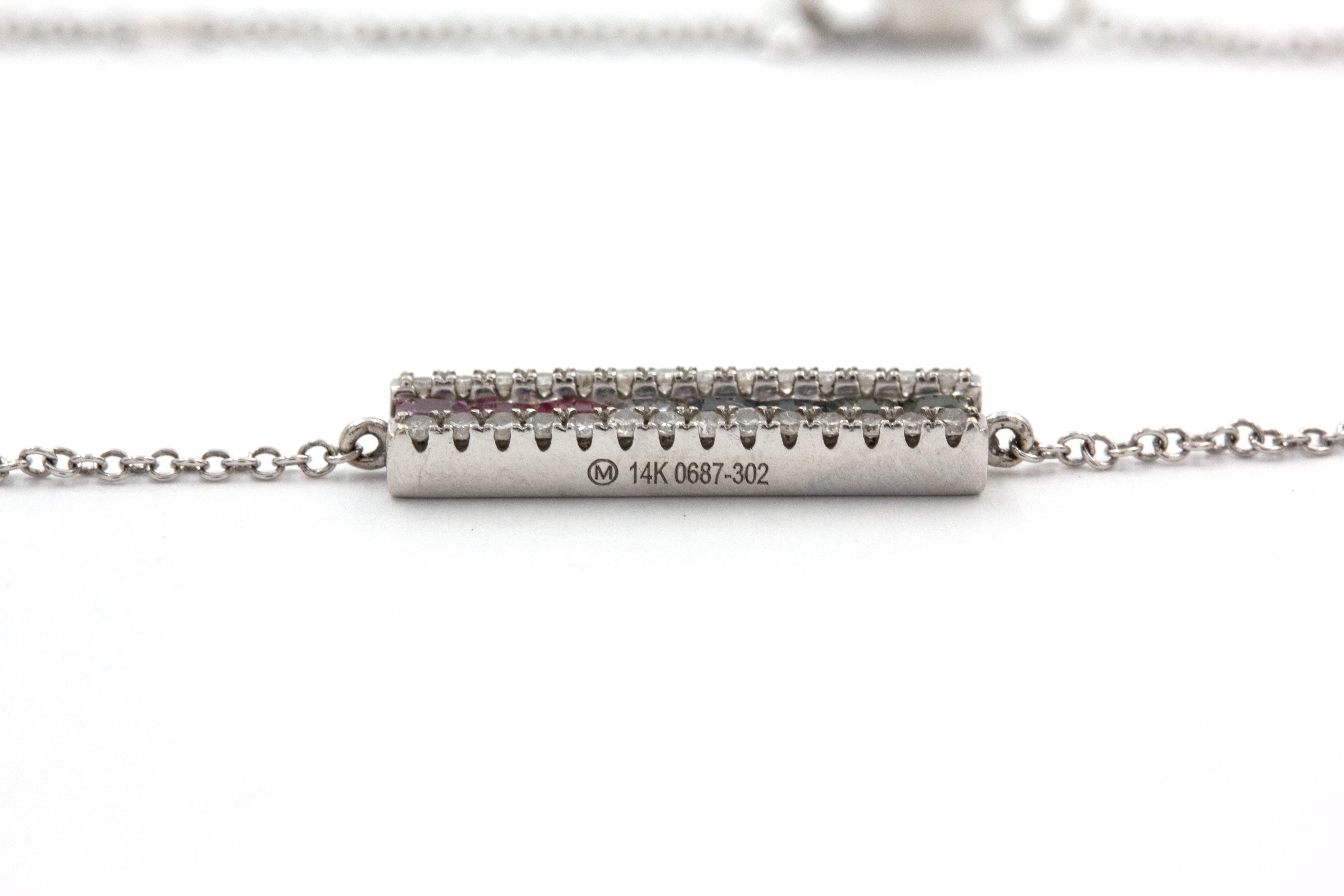 Ruby, Sapphire, and Diamond Bracelet - 14k White Gold