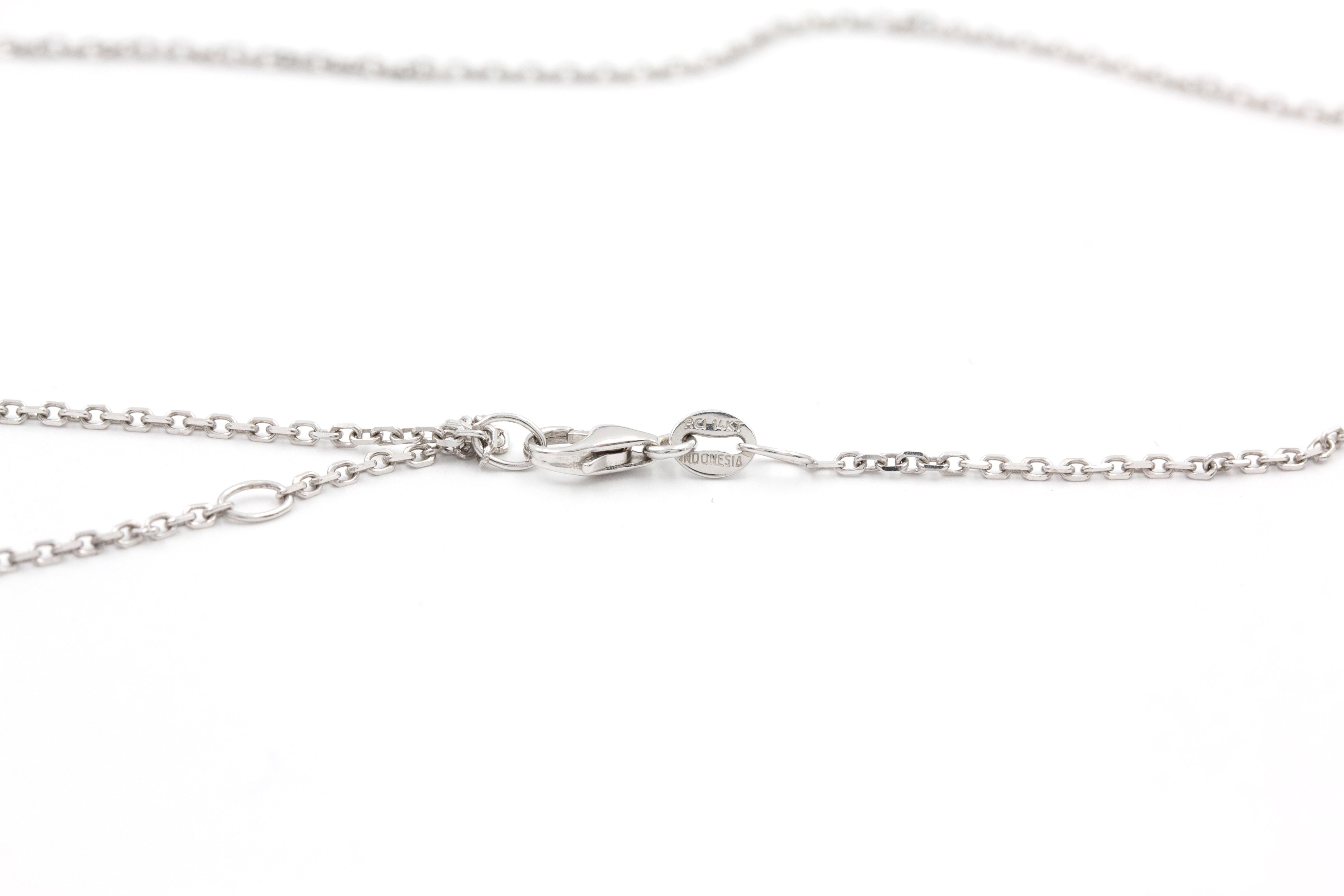 Diamond and Ruby Cross Pendant-Necklace - 14k White Gold
